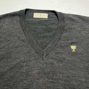 Presidents Cup 100% Merino Wool V Neck Sweater By Fairway & Greene Mens XL Gray